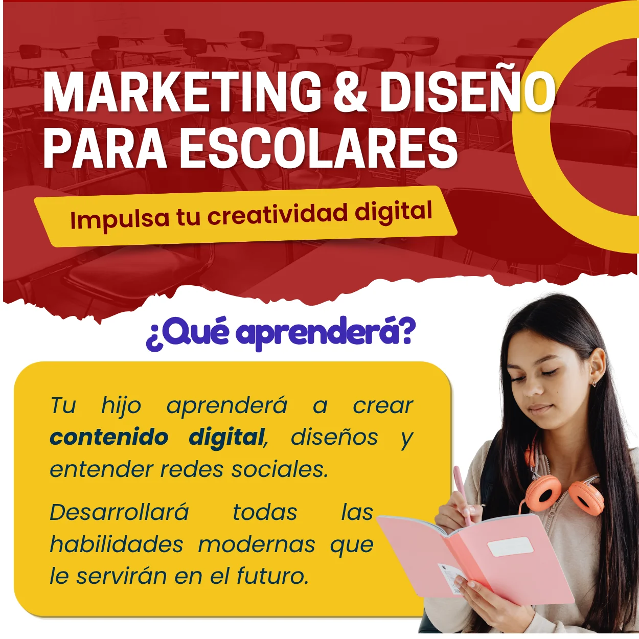 Curso de marketing digital y diseño para escolares Lima - Maiven Academy